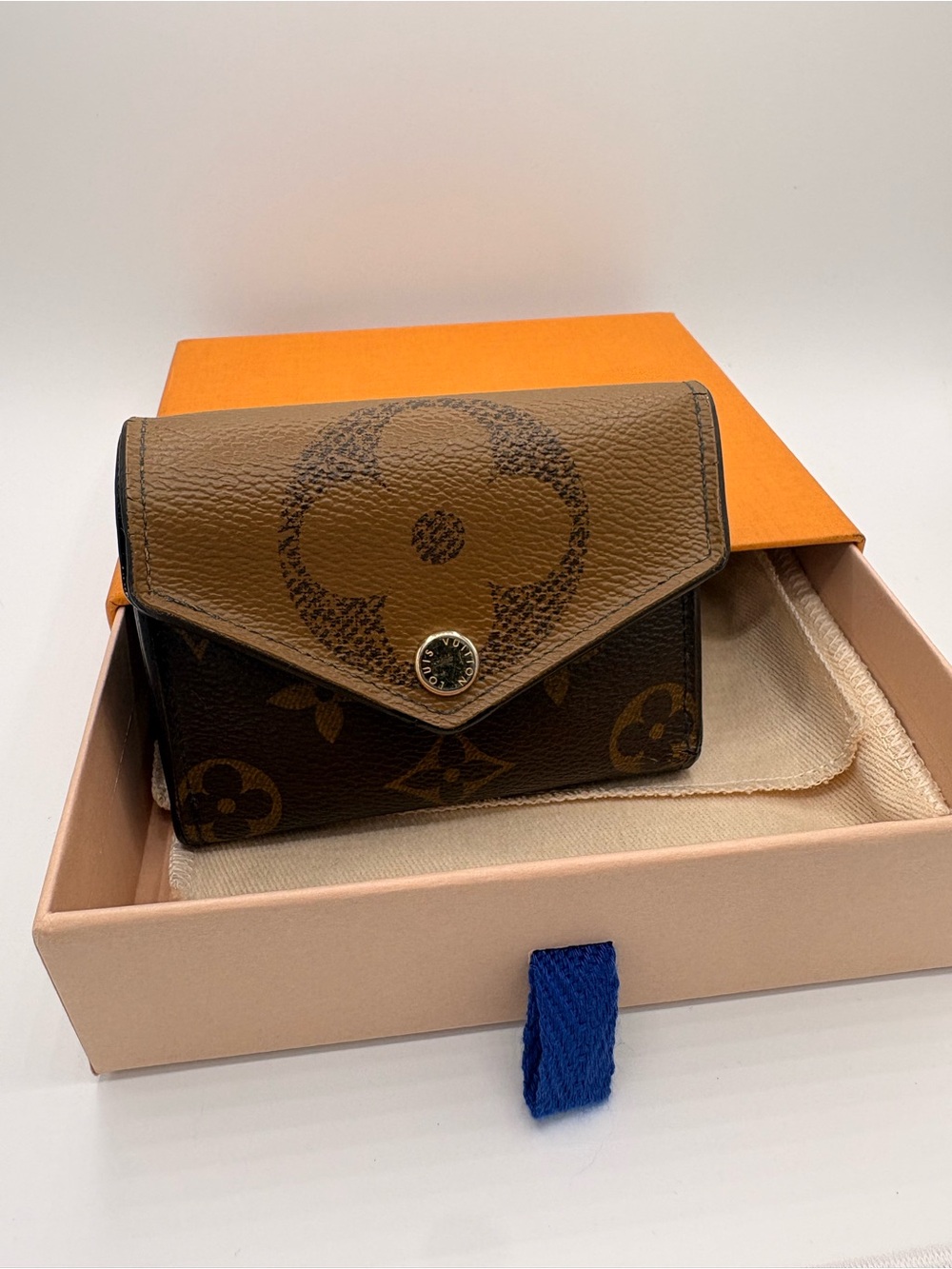 Louis Vuitton Monogram Reverse Portefeuille Zoé Trifold Full Set with COA